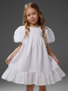 Платье с пышным рукавом - MD-240403/белый